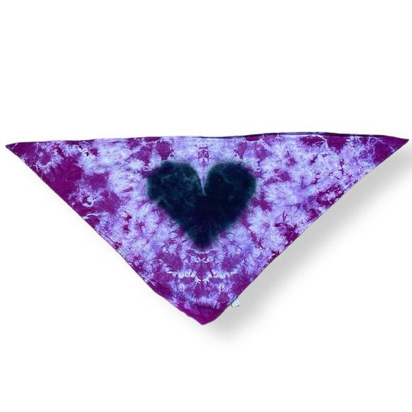 Hand Crafted Accessories - Handmade bandana hand crafted tie dye triangle purple heart